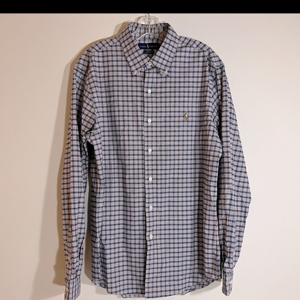 Ralph Lauren red/white/blue Slim Oxford Shirt (See images for actual color)